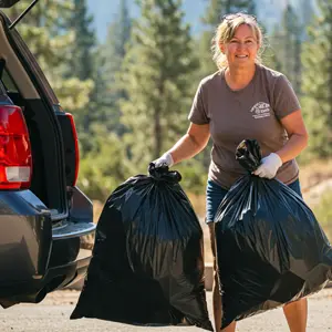 Resident dropping off waste