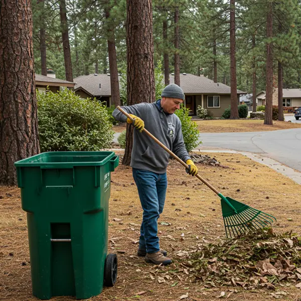 Resident Raking Leaves